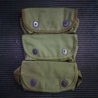 กระเป๋า​ 3​ ชั้น​ ของแท้​ หายากมากๆ​ U.S. Original WWII Dated 1945 Three Pocket Grenade Pouch