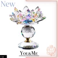 ?เชิงเทียนดอกบัวคริสตัล?ห่อแน่น!!! ส่งในไทย เชิงเทียนดอกบัวแก้วคริสตัล Fityle Crystal Lotus Flower Candle Holder Tealight