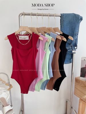 MODA SHOP - Bodysuit เสื้อบอดี้สูทผู้หญิงแขนเหลี่ยมเซ็กซี่