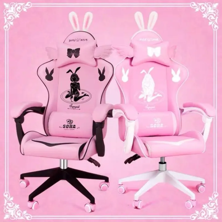 BlackPink Gaming Chair with Bunny Ears Lazada PH