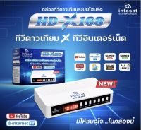 กล่องรับดาวเทียม infosat x-168  หากต้องการรับชมผ่านเครือข่ายต้องมีตัวรับไวไฟ