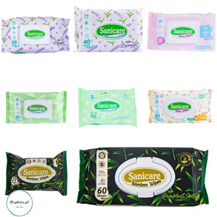 Sanicare Cleansing Wipes Bamboo Baby Wipes Assorted Wet Tissue Lazada PH
