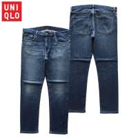 Uniqlo jeans ? กางเกงยีนส์ขากระบอกฟอกสี​ผ้ายืดมันเฟดกำลังสวยๆ เอว35-36​ยาว38ปลายขา6.5