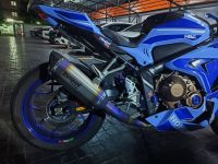 ชุดท่อไทเทเนียมและสแตนเลสงานตรงรุ่นCB/CBR650R/Fสลิปออน2.5นิ้วพร้อมปลายTronspeedRacingยาว12นิ้วปากคาร์บอนแท้