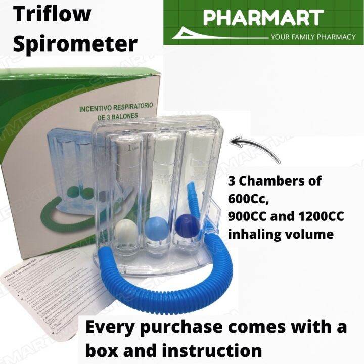 PHARMart TRIFLOW SPIROMETER (LUNG EXERCISER POST VIRUS INFECTION) | Lazada