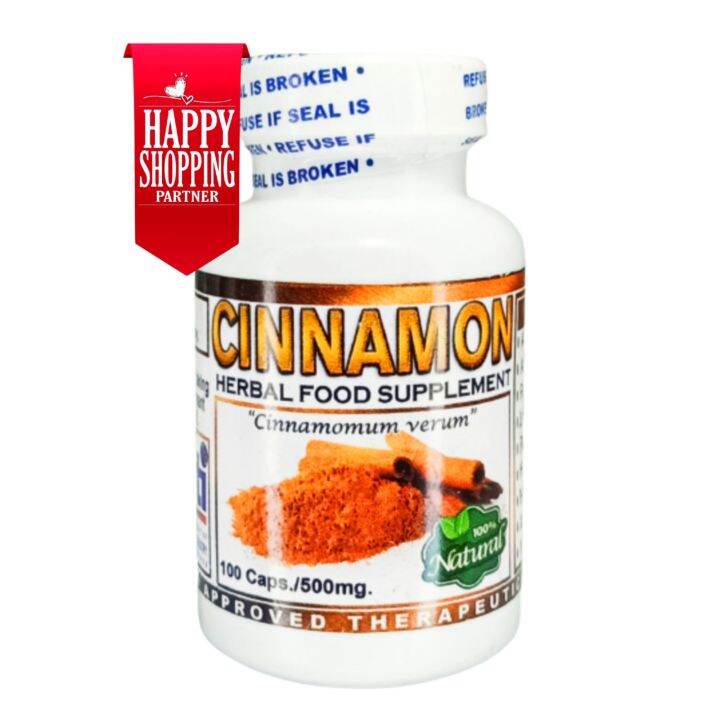 Cinnamon Herbal Food supplement 100 capsules X 500 mg. Lazada PH