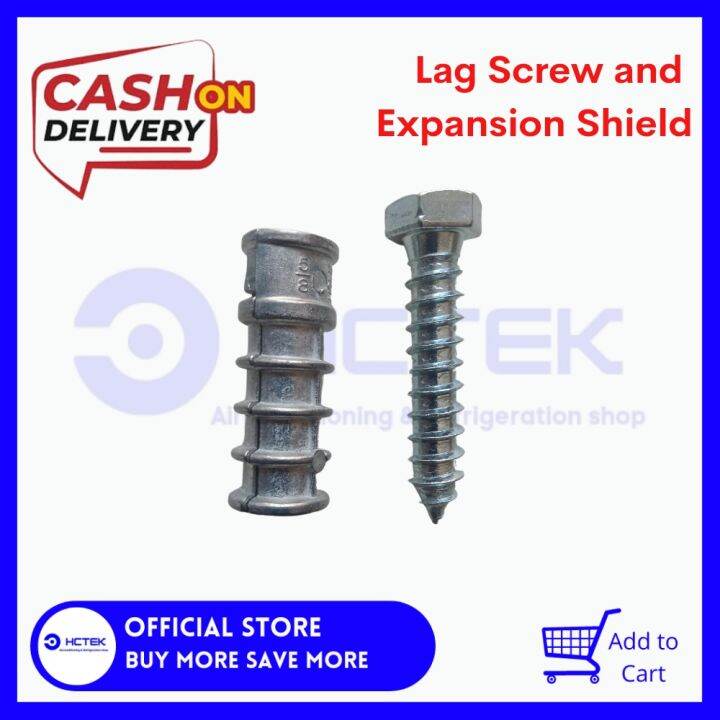 HCTEK : Lag Screw and Expansion Shield set (Shield 3/8