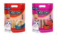 Toro Toro โทโร โทโร่ ขนมแมว ขนาด 30 กรัม( 14 ซอง ) ทำจากเนื้อปลาและไก่แท้