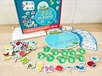 ?Kids leatning?ของเล่นไม้สอนเลข Animal To Count การ์ดสอนเลข