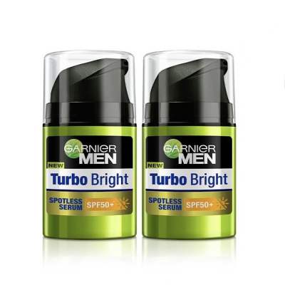 GARNIER MEN TURBOBRIGHT SPOTLESS SERUM SPF50+ 40ML การ์นิเย่ เมน เทอร์โบไบรท์ สปอตเลส เซรั่ม SPF50+ 40มล.  ครีมผู้ชาย ครีมทาหน้า