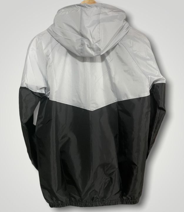 เสื้อแจ็คเก็ตผ้าร่ม-แขนยาว-มีหมวก-กันแดด-กันลม-กันฝน-สีเทา-ดำ-มีไซส์m-l-xl