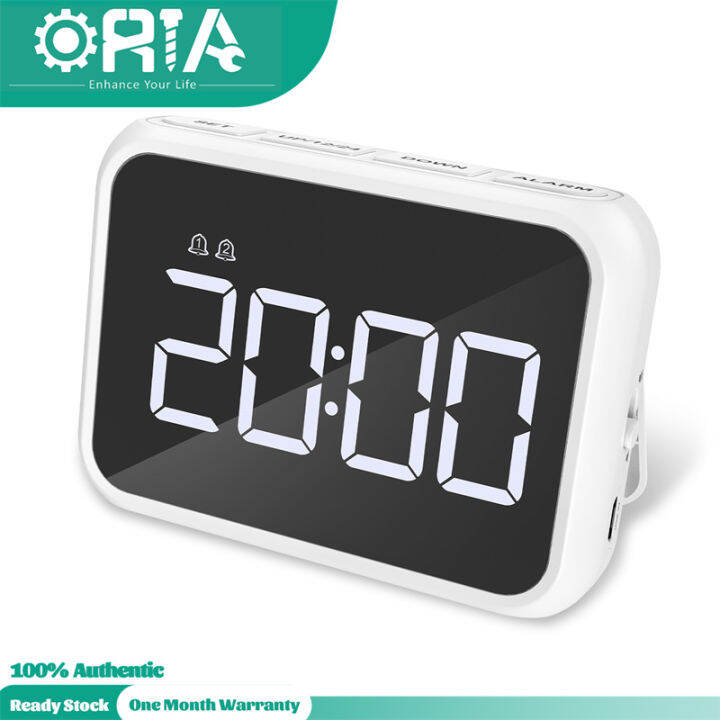 ORIA LED Alarm Clock Large Screen Digital Clock Rechargable with Long