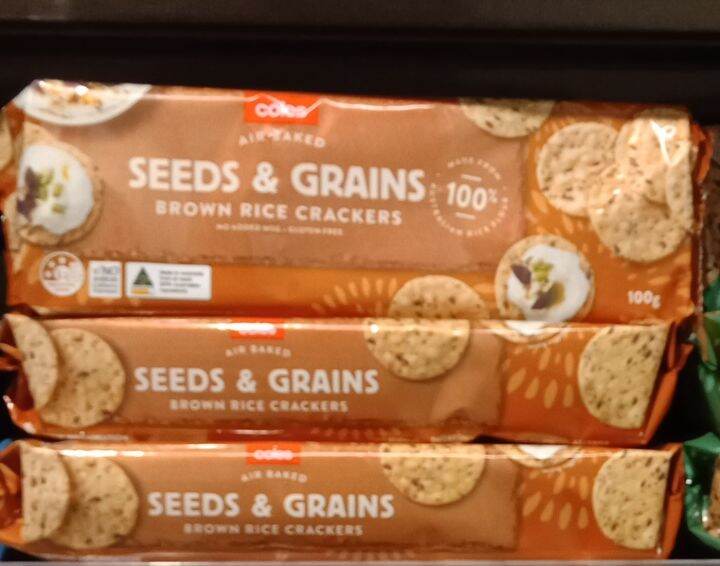 (Australia) Coles Seeds & Grains Brown Rice Cracker 100g Lazada