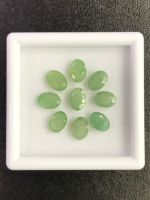 ชุดมรกต 5x7 mm ทรงวงรี หินธรรมชาติ 100% ? Emerald set 5x7 mm oval shape 100% natural gemstone ?