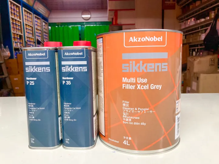 Sikkens Multi Use Filler Xcel Grey (สีพื้นกลบรอย) ขนาด 4L และ Hardener