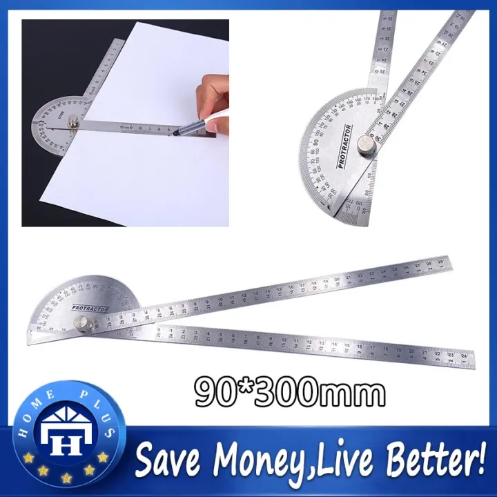 Vastar 180 Degree Adjustable Protractor Stainless Steel Angle Gauge