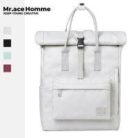 Mr.ace Homme กระเป๋านักเรียนแบบใหม่กระเป๋าสะพายหลังแฟชั่นน้ำหนักเบาสำหรับนักศึกษาหญิงกระเป๋าเป้สะพายหลังคอมพิวเตอร์เดินทางเรียบง่ายสำหรับผู้ชาย