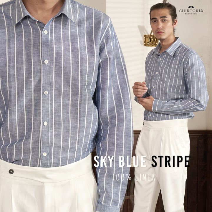 shirtoria-linen-premium-คอปก-แขนยาว-ลายทาง-stripe