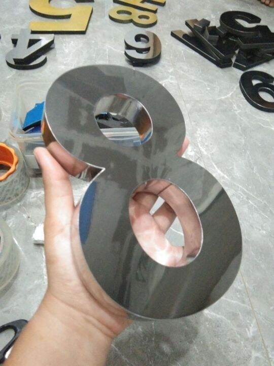 Tulisan Huruf Timbul Stainless Steel Mirror Dimensi Ukuran Cm Lazada Indonesia