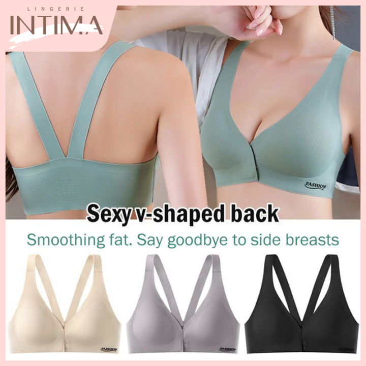 High Intensity Sports Bras for Women Lightweight Cup Front Buckle Shaping  Bra No Steel Ring Women Bras Push up