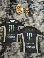 เสื้อมอไซค์ พิมพ์ลาย  Monster Yamaha เนื้อผ้าดี ใส่สบาย ลายคมชัด สีไม่หลุดไม่ลอก