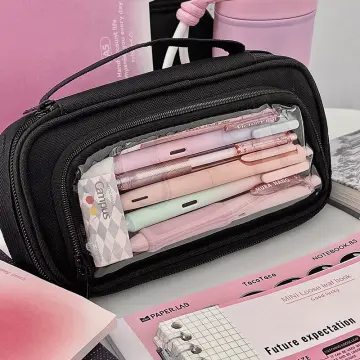 Girl's Canvas School Backpack & Pencil Case - Preppy Pink