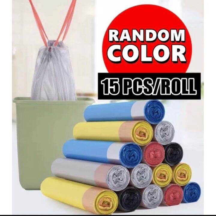Automatic Closing Tie on Garbage Bag Bag With Rope Easy Pull Drawsting
