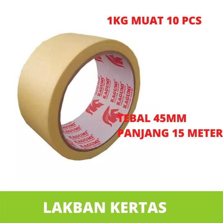 Masking Tape Lakban Kertas 45mm x 15 Meter Lengket Bagus Lakban Kertas