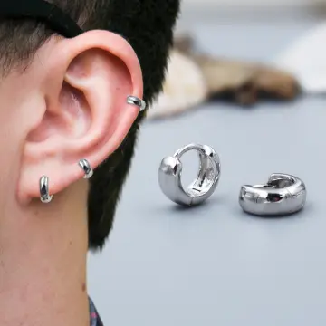 Sterling Silver Earrings - Dancing Pearl With Big Teardrop Hoop Earrings.
