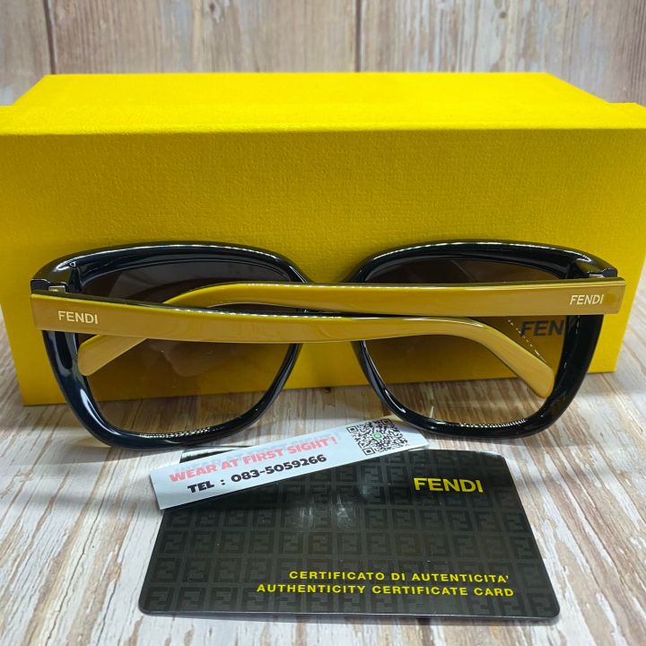 แว่นตากันแดด-fendi-ของแท้100-รุ่น-fs5282-001-black-yellow-รับประกันศูนย์1ปี