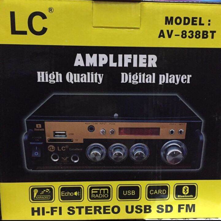 LC AV838BT Amplifier High Quality Digital Player, HIFI stereo USB SD
