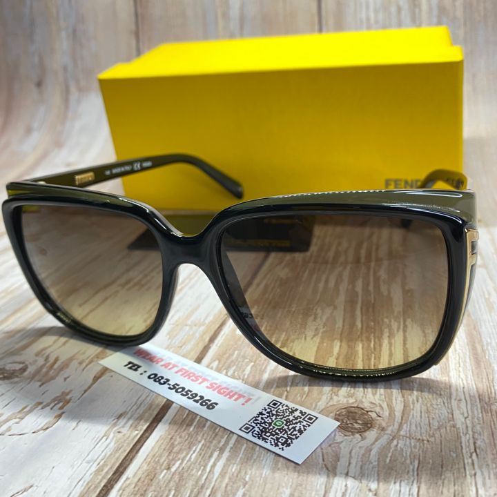 แว่นตากันแดด-fendi-ของแท้100-รุ่น-fs5282-001-black-yellow-รับประกันศูนย์1ปี
