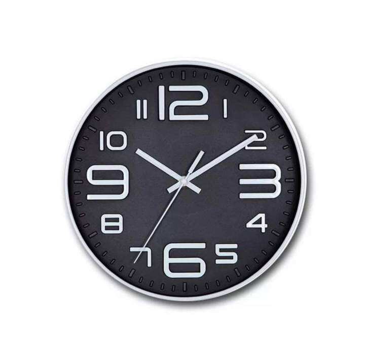 12 inch black white Nordic Wall Clock Modern Design Transparent Glass