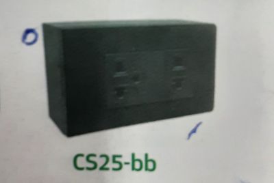 ชุดฝา NANO 3 ช่อง 3 เต้ารับ และบล็อกลอยสีดำ CS222-bb
