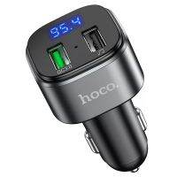 Hoco E67 Fighter ที่ชาร์จในรถพร้อมเอาต์พุต USB 18W + USB 5V / 1.5A พร้อมเครื่องส่งสัญญาณ FM ไร้สาย รองรับการเล่นแฟลชไดรฟ์ BT และ USB