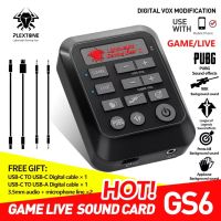 Plextone GS6 Game Live Sound Card Mixer Streaming with 3.5mm Interface USB-C Interface Game Sound Card Laptop PC POCO