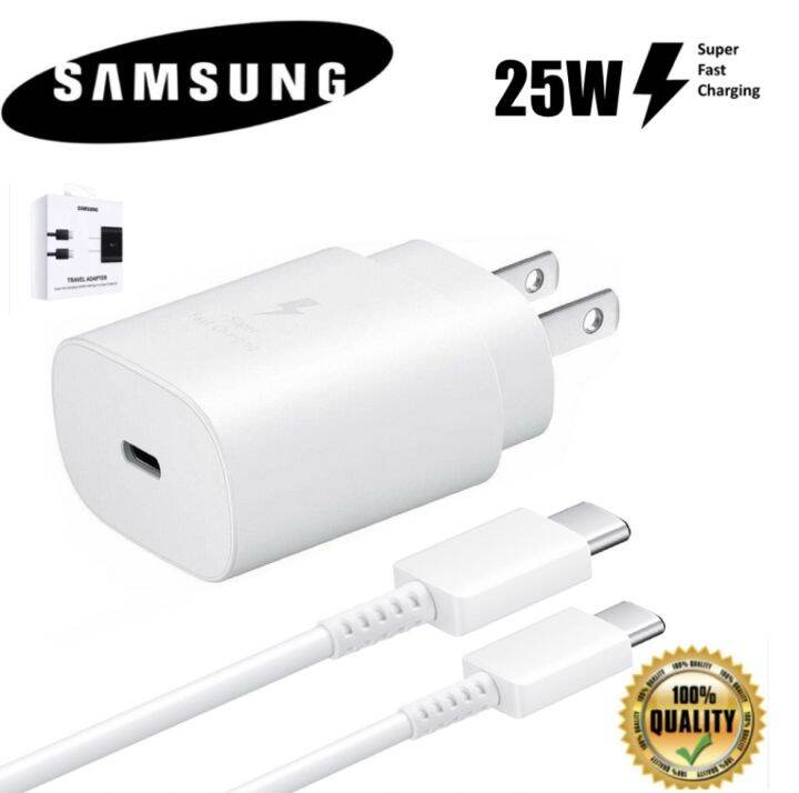 Original Samsung Charger 25W With TYPE-C TO TYPE-C 2.0 USB Cable (3A ...