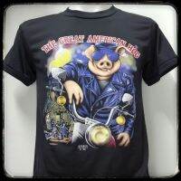 เสื้อ3d เสื้อฮาเลย์ หมู hog ผ้า​บาง​50