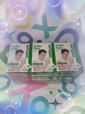 Oxe cure sulfur Soap 30g Exp.08/25 สบู่ อ๊อกซีเคียว ซัลเฟอร์ โซพ 30 กรัม สบู่สำหรับคนเป็นสิว