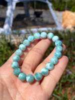 สร้อยข้อมือลาริมาร์ (Larimar) สีฟ้าเหมือน sky blue สดใส เกรดสวย ดูจากสีและลวดลายของหินจะสวยมาก เหมือนมองท้องฟ้าและทะเลทั้งวัน ?

?ขนาด 9.6 mm. 
?16 cm. 
?26.5 g.