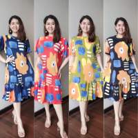 Fashion pleat dress b161 New-collection แฟชั่นชุดเดรสอัดพลีทพิมพ์ลายกราฟฟิกยืดFreesize เดรสสาวอวบ ชุดใส่เที่ยวทะเล ชุดเที่ยวดอย เดรสสีสดใสสวยตรงปก ชุดสาวอวบ