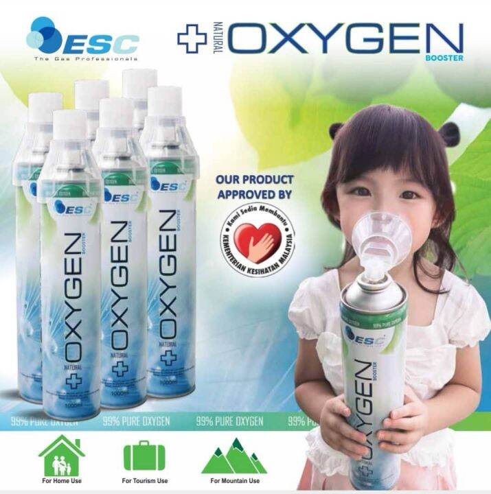[ READY STOCK ] ESC Portable Oxygen Booster Inhaler 1000ml (99 PURE