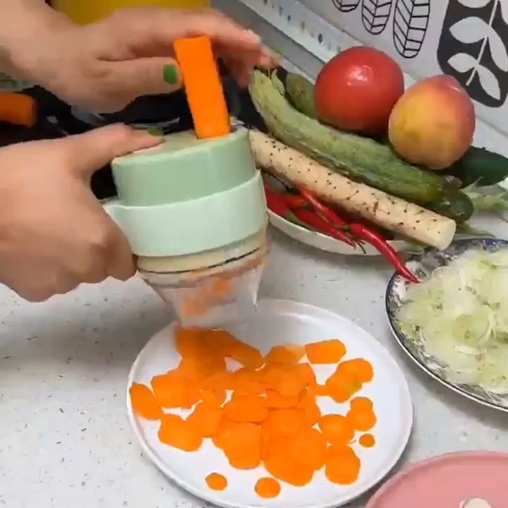 Handheld 4-in-1 Electric Vegetable Cutter Set