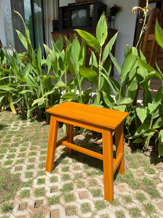 tt-shop-แพร่-เก้าอี้ไม้สัก-ทรงเอ-สีสัก-ขนาดประมาณ-25-50สูง-50-เซนติเมตร-เก้าอี้-เก้าอี้ไม้