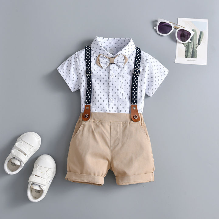 2 Color 5 Size Boy Suit Set Formal Suit For Boy Shirt And Pants Dot ...