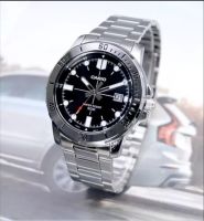 Casio ผู้ชายรุ่น MTP-VD01D-1E สายแสตนเลส หน้าปัดสีดำ