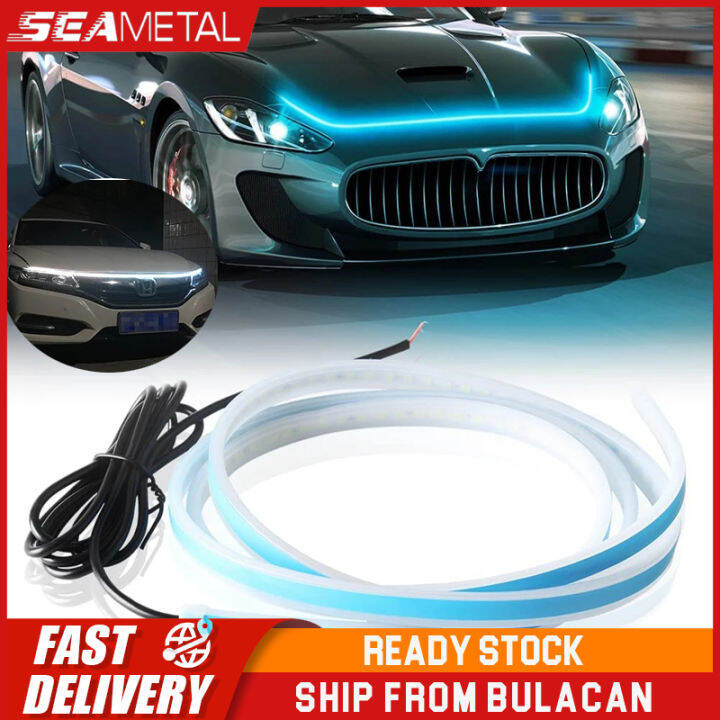 SEAMETAL 12V Car Hood Scan Light Strip LED Engine Start Ambient Lamp Daytime Running Striplight