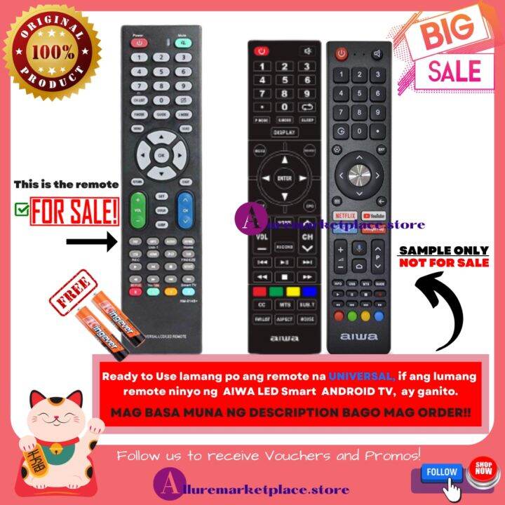 AIWA Ready to Use Universal TV Remote for AIWA SMART LED TV 1 Read
