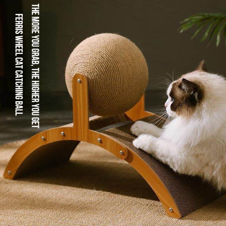 Cat Scratcher Toys Sisal Rope Ball Ferris Wheel Scratch Plate Vertical