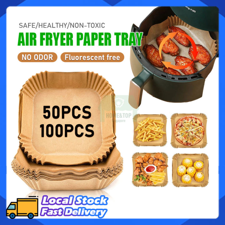100pcs 50pcs Round and Square Air Fryer Disposable Paper